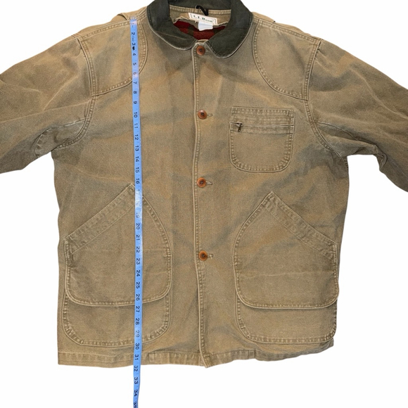 VTG 80s L.L.Bean Chore Barn Jacket Men’s XL USA Canvas Corduroy Collar - Picture 5 of 13